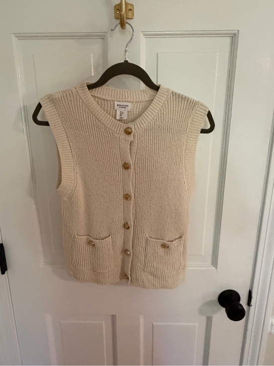 Song of Style Sweaters - Song of Style Cream Knit Button Vest with Gold Buttons